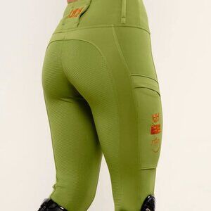 Horzehoods Green Orange Full Seat Riding Breech
